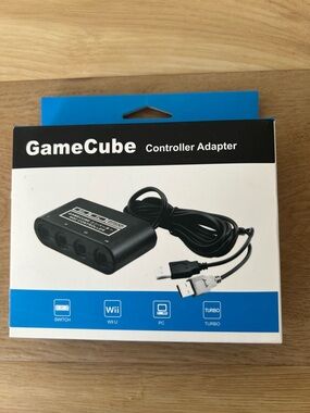 NEW GameCube Controller Adapter For Switch Wii U PC Turbo Button
